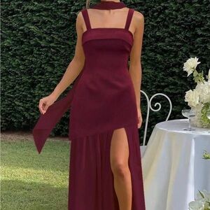 Elegant Burgundy Dress